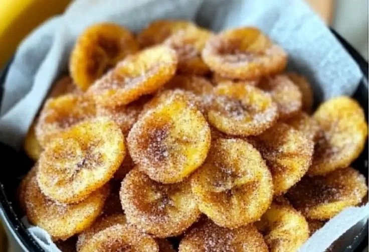 Air-Fried Cinnamon Sugar Banana Chips