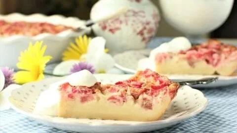 Crustless Rhubarb Custard Pie