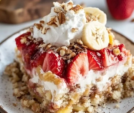 Easy Banana Split Dump Cake