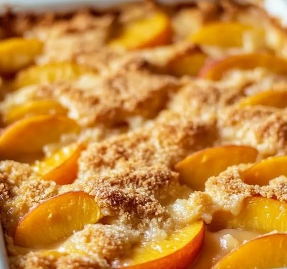 Easy Canned Peach Cobbler