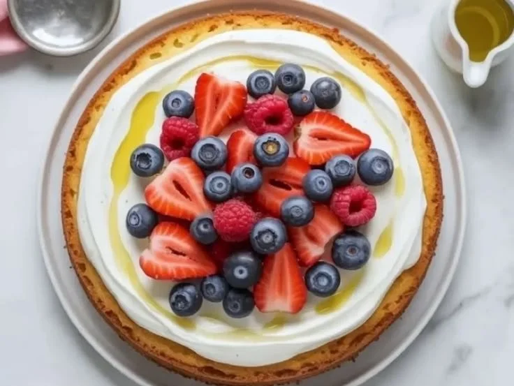 Mascarpone Olive Oil Berry Cake