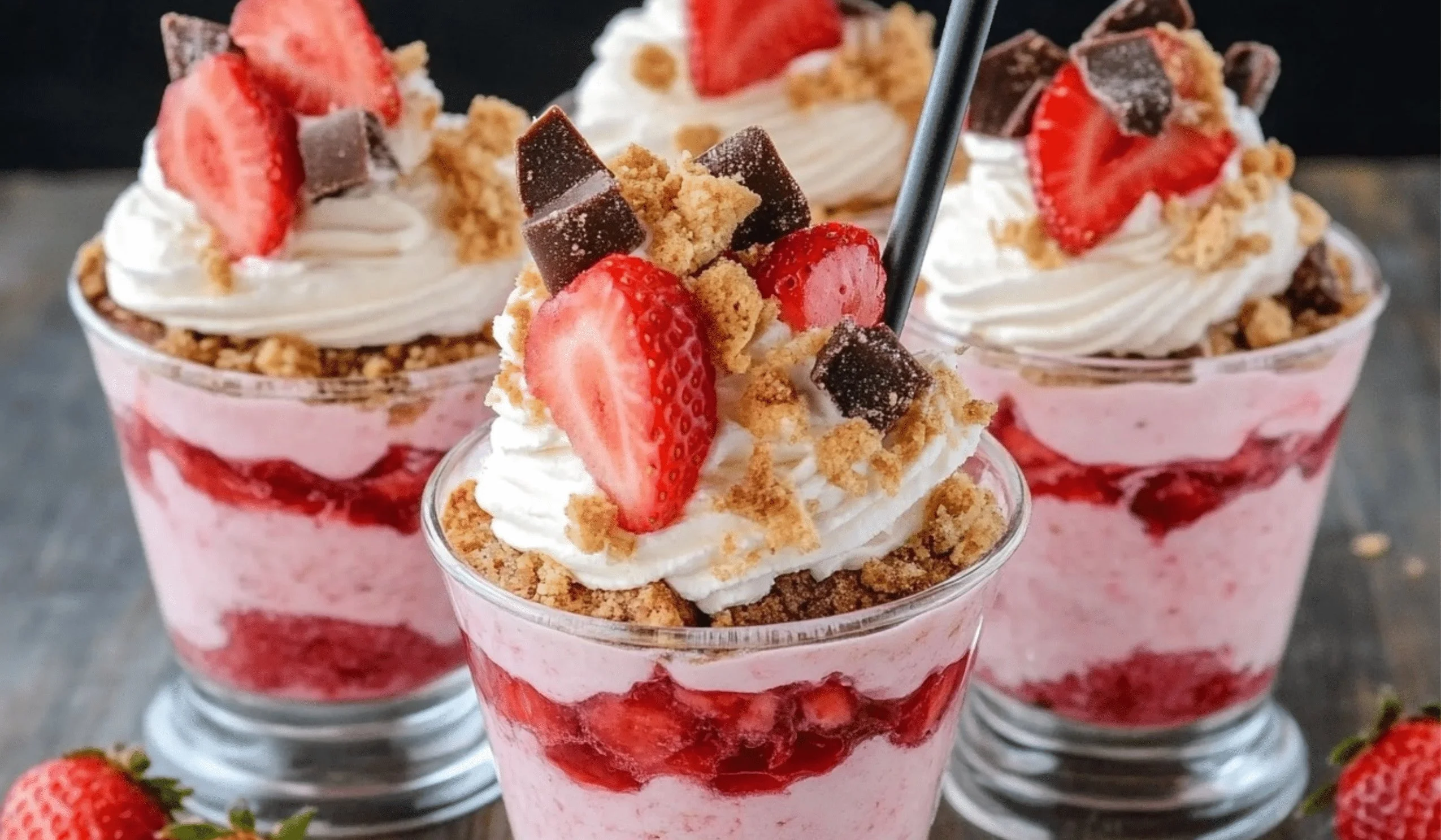No-Bake Strawberry Cheesecake Parfaits