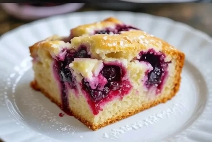 Olive Oil Blueberry Snack Cake