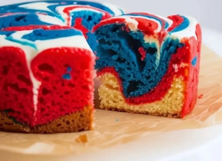 Red White Blue Marble Cake