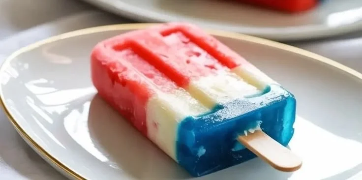 Red White Blue Watermelon Popsicles