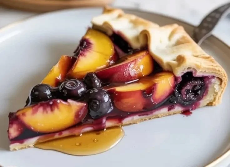 Rustic Peach Blueberry Galette