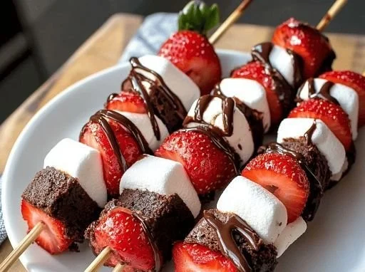 Strawberry Brownie Kabobs