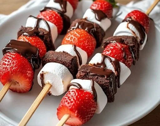 Strawberry Brownie Kabobs