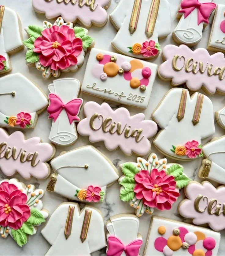 Floral Graduation Cookies for Celebrations