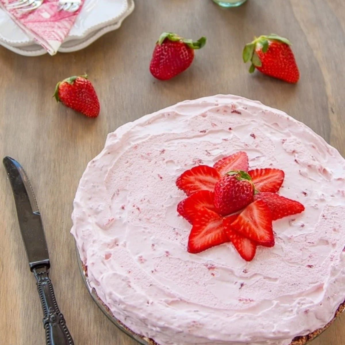 Fluffy Strawberry Cloud Cake