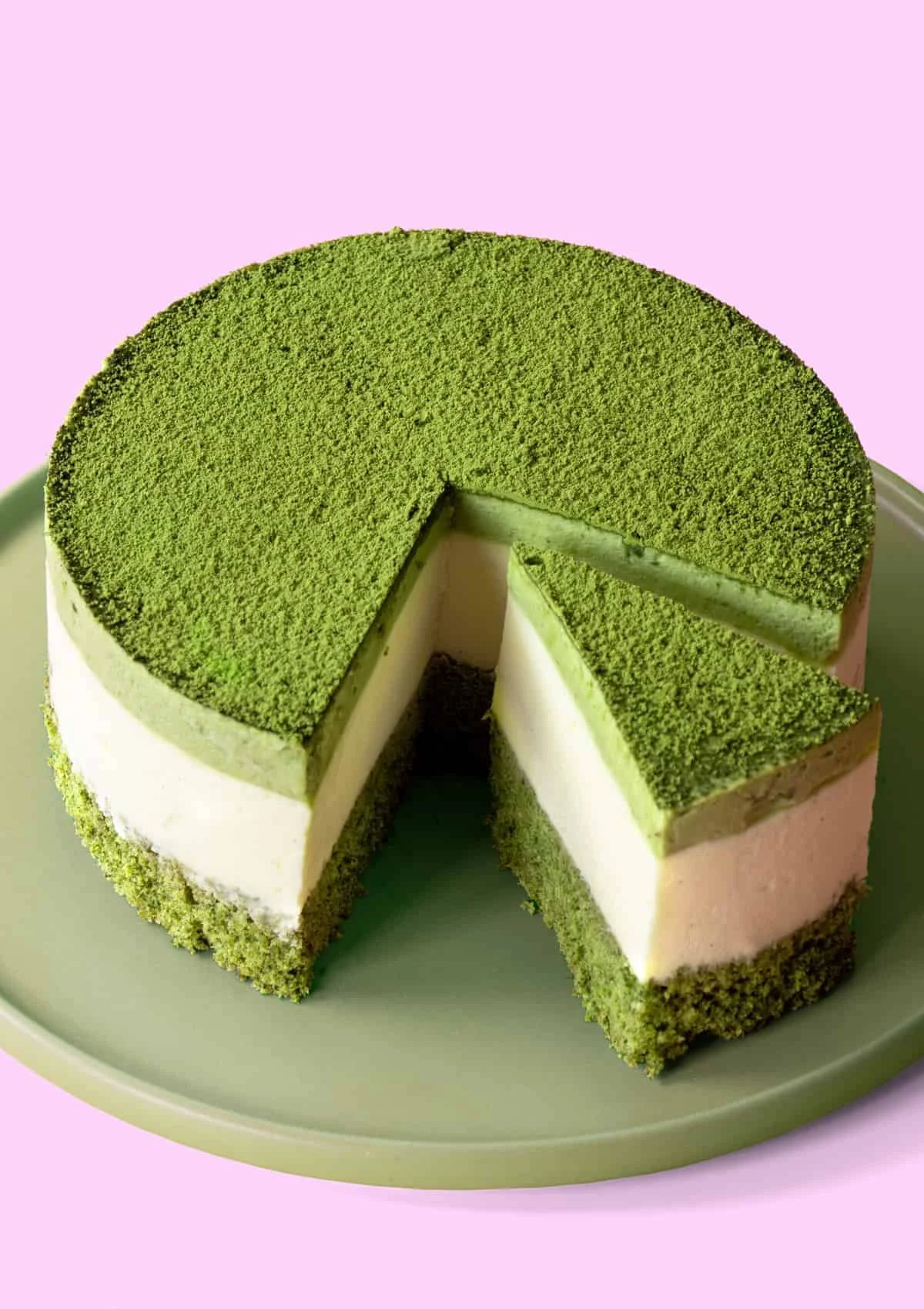 Matcha White Chocolate Mousse Cake