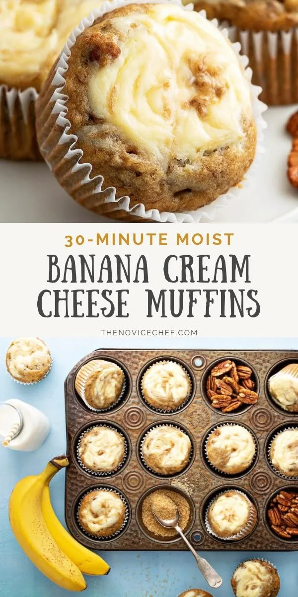 Moist Banana Cream Cheese Muffins