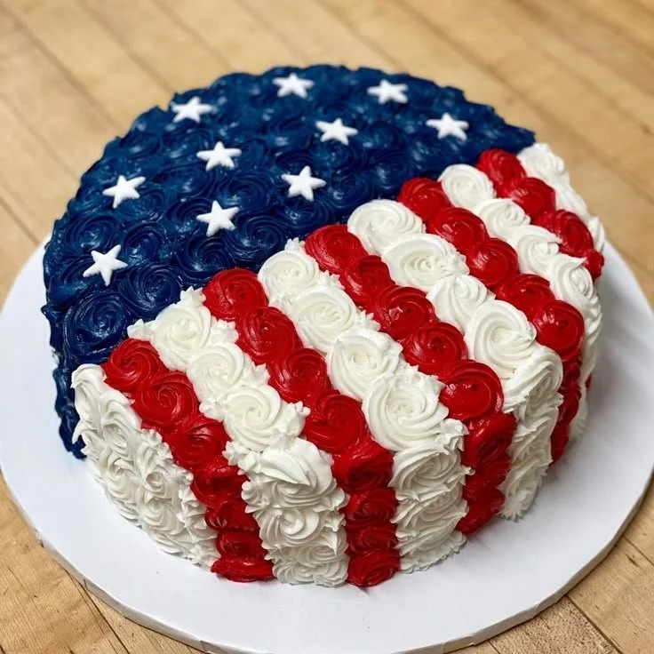 Patriotic Flag Rosette Cake