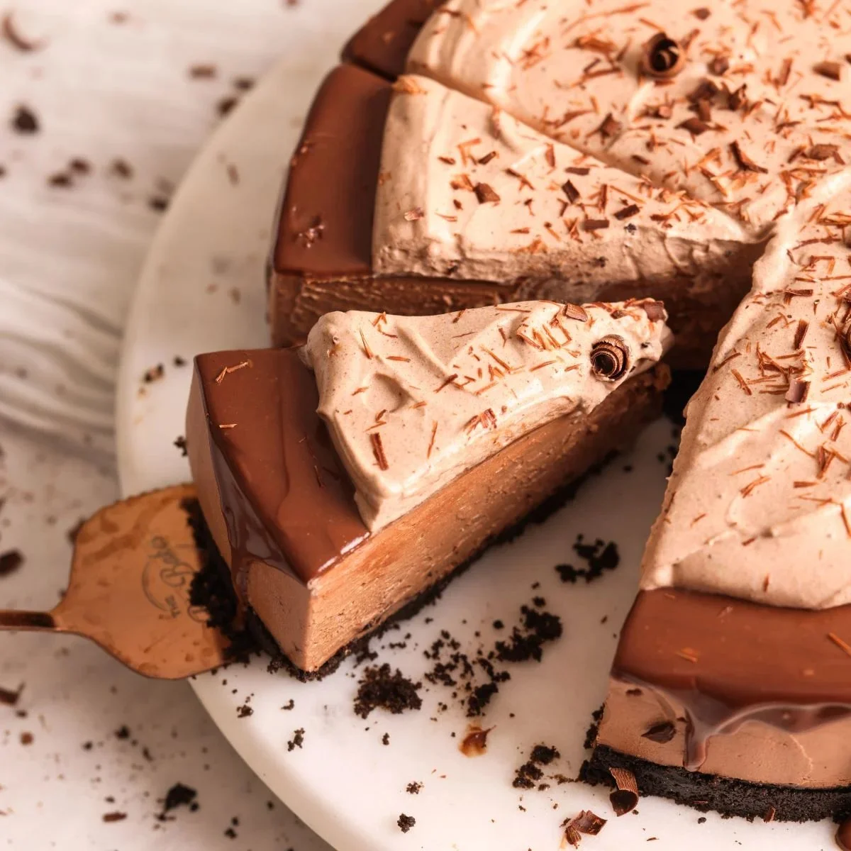 Silky No-Bake Chocolate Cheesecake