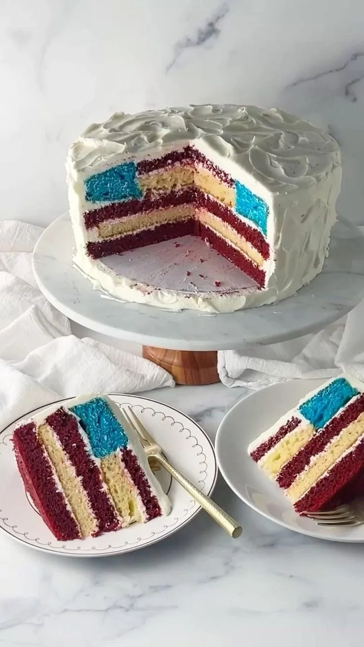 Star-Spangled American Flag Cake