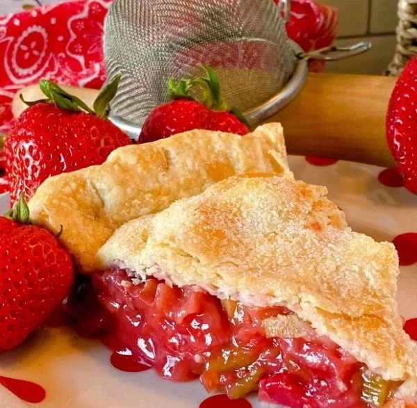 Strawberries and Rhubarb Pie