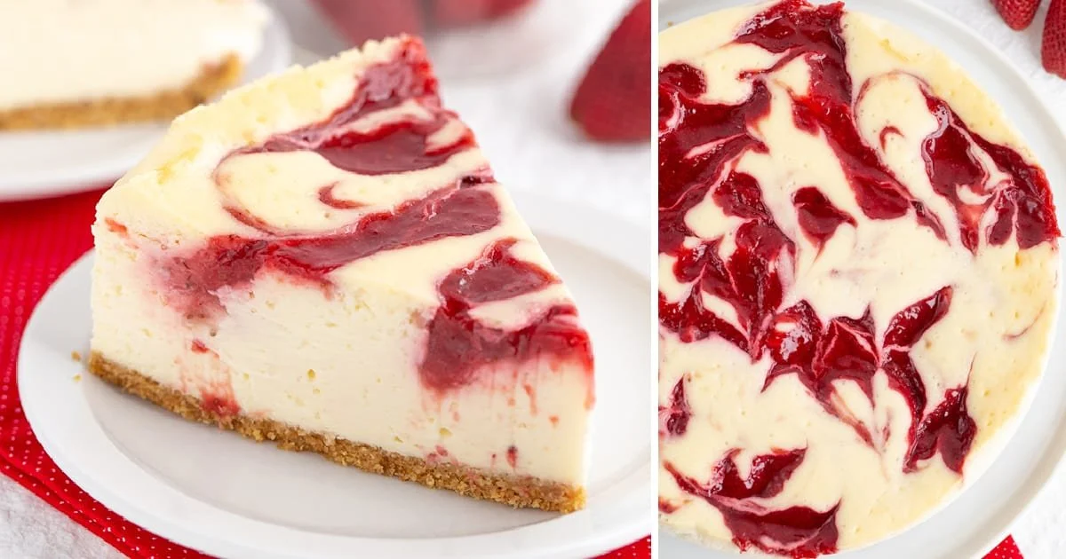 Strawberry Swirl Cheesecake