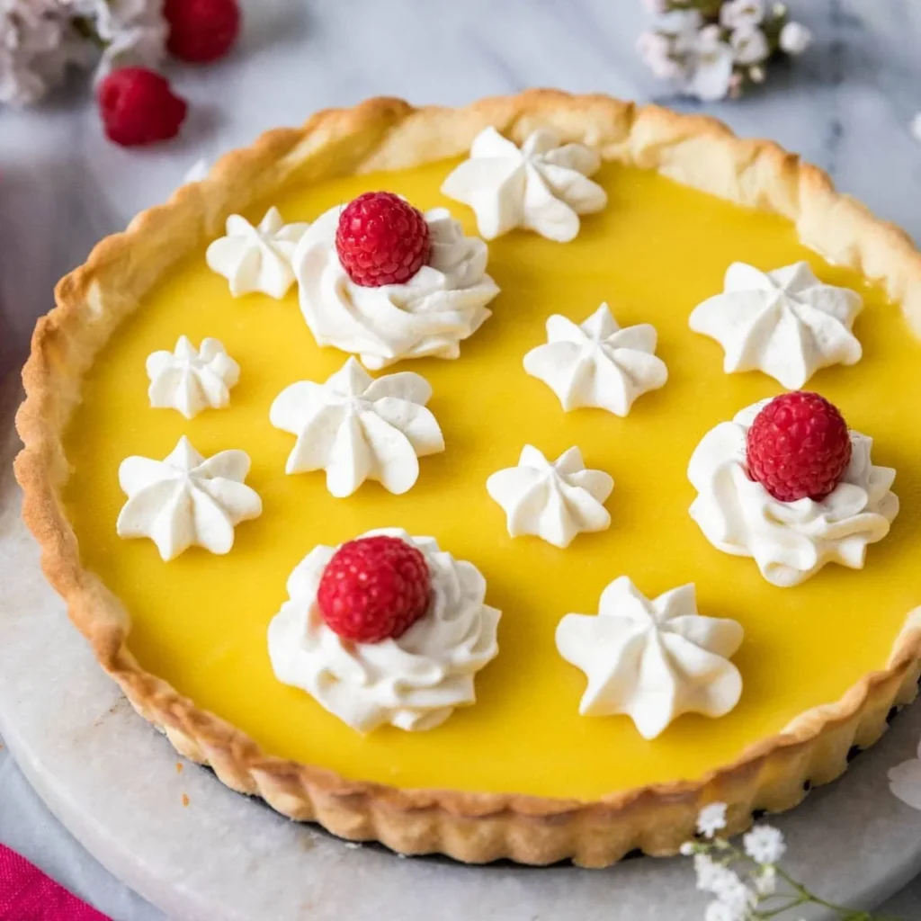 Delicious easy lemon tart with a golden crust and vibrant lemon filling