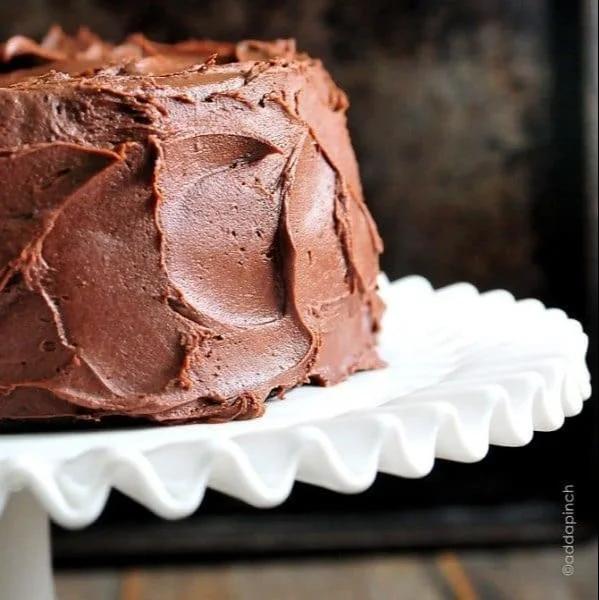 Perfect Chocolate Buttercream Frosting 4 Delicious perfect chocolate buttercream frosting on a chocolate cake.