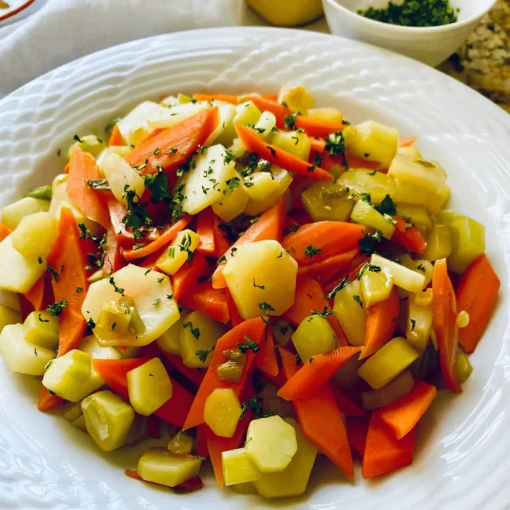Waste-free broccoli stem stir fry made with fresh vegetables and savory sauce